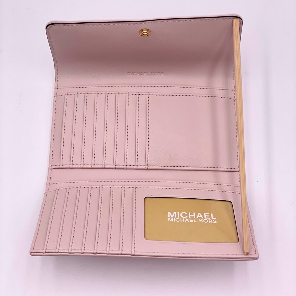 Michael Kors Large Trifold Wallet Pink - Picture 10 of 12